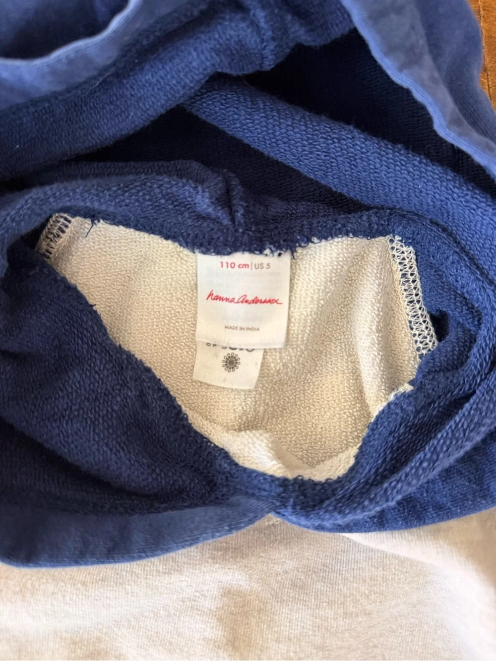 Hanna Andersson Colorblock Hoodie in Navy, Cream, and Orange